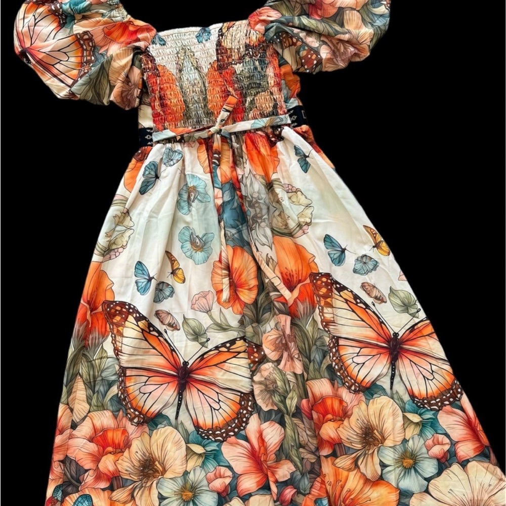 Beautiful Butterfly Print Dress - Picture 5 of 6